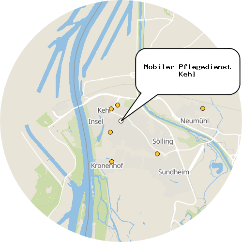 Kartenausschnitt für die Firma Mobiler Pflegedienst Kehl