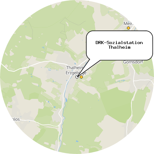 Kartenausschnitt für die Firma DRK-Sozialstation Thalheim
