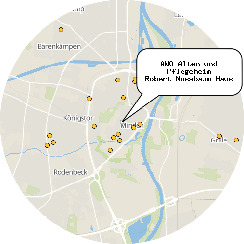 Kartenausschnitt für die Firma AWO-Alten und Pflegeheim Robert-Nussbaum-Haus