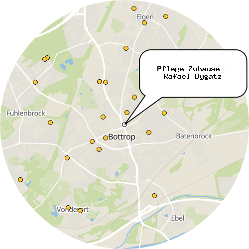 Kartenausschnitt für die Firma Pflege Zuhause - Rafael Dygatz