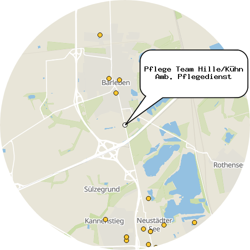 Kartenausschnitt für die Firma Pflege Team Hille/Kühn Amb. Pflegedienst