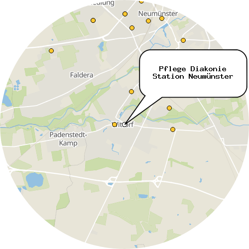 Kartenausschnitt für die Firma Pflege Diakonie Station Neumünster