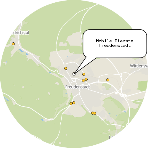 Kartenausschnitt für die Firma Mobile Dienste Freudenstadt
