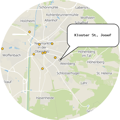 Kartenausschnitt für die Firma Kloster St. Josef