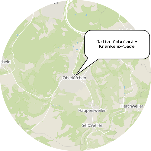 Kartenausschnitt für die Firma Delta Ambulante Krankenpflege