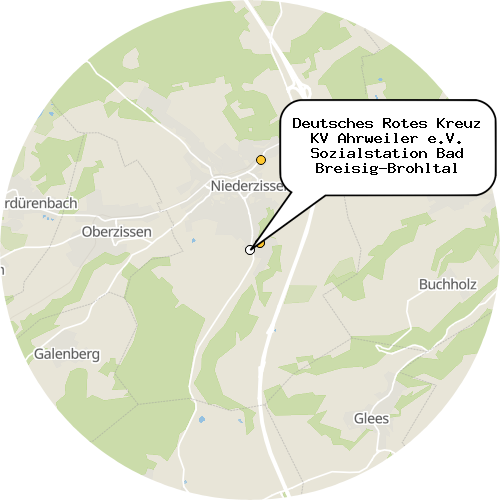 Kartenausschnitt für die Firma Deutsches Rotes Kreuz KV Ahrweiler e.V. Sozialstation Bad Breisig-Brohltal