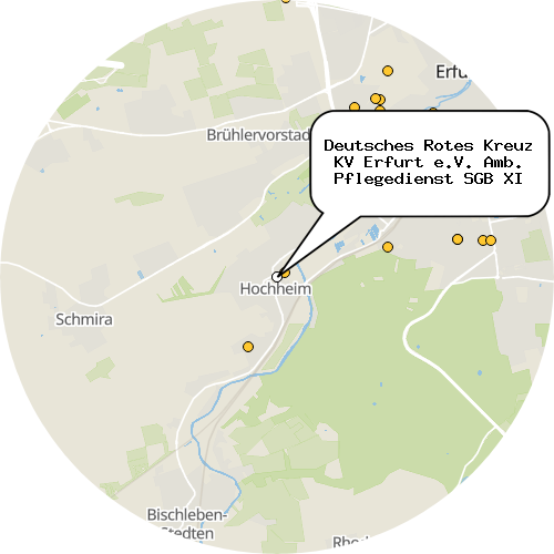 Kartenausschnitt für die Firma Deutsches Rotes Kreuz KV Erfurt e.V. Amb. Pflegedienst SGB XI