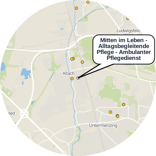 Kartenausschnitt für die Firma Mitten im Leben -  Alltagsbegleitende Pflege -  Ambulanter Pflegedienst