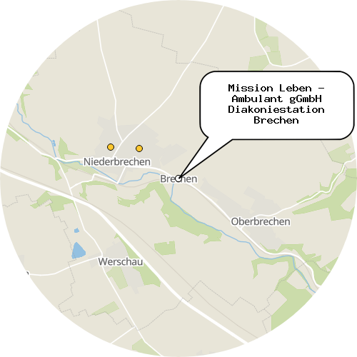 Kartenausschnitt für die Firma Mission Leben - Ambulant gGmbH Diakoniestation Brechen