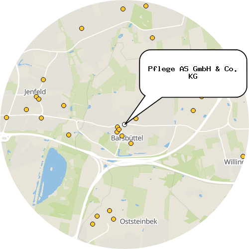 Kartenausschnitt für die Firma Pflege AS GmbH & Co. KG