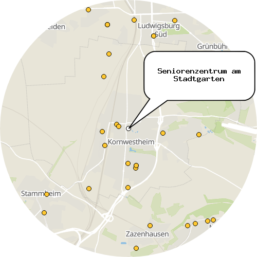 Kartenausschnitt für die Firma Seniorenzentrum am Stadtgarten