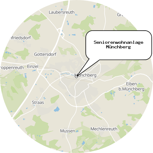 Kartenausschnitt für die Firma Seniorenwohnanlage Münchberg