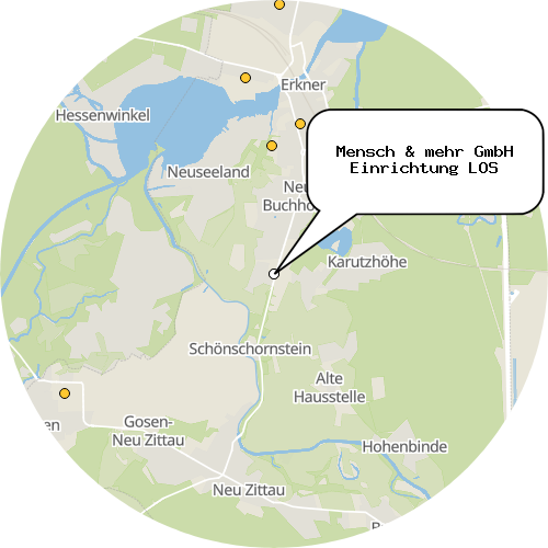 Kartenausschnitt für die Firma Mensch & mehr GmbH Einrichtung LOS
