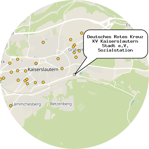 Kartenausschnitt für die Firma Deutsches Rotes Kreuz KV Kaiserslautern Stadt e.V. Sozialstation