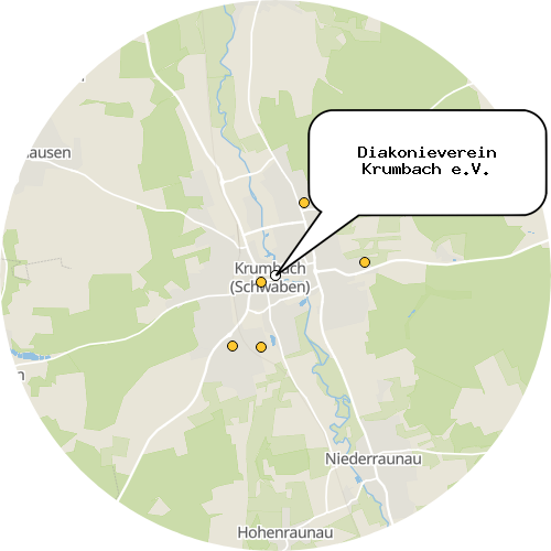 Kartenausschnitt für die Firma Diakonieverein Krumbach e.V.