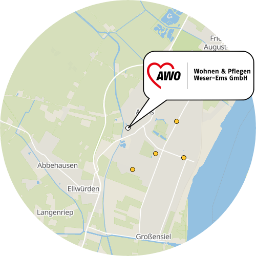 Kartenausschnitt für die Firma AWO Altenwohnzentrum Nordenham
