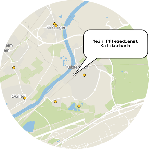Kartenausschnitt für die Firma Mein Pflegedienst Kelsterbach