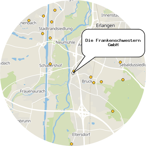 Kartenausschnitt für die Firma Die Frankenschwestern GmbH