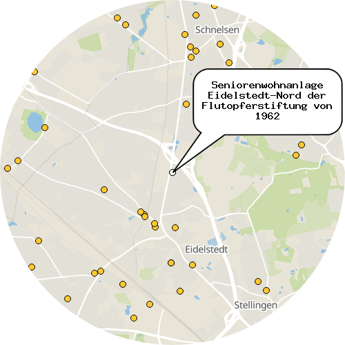 Kartenausschnitt für die Firma Seniorenwohnanlage Eidelstedt-Nord der Flutopferstiftung von 1962