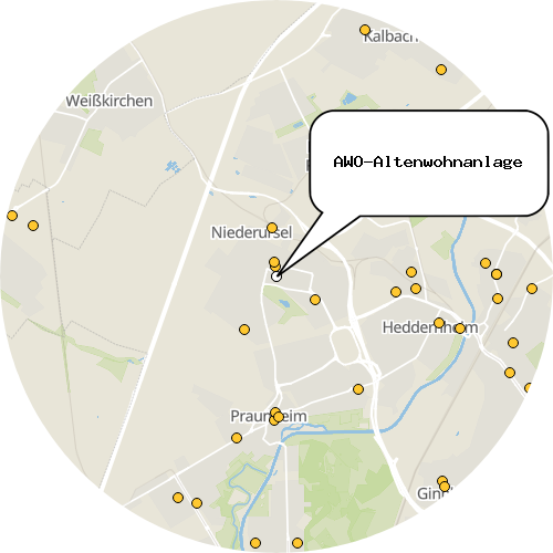 Kartenausschnitt für die Firma AWO-Altenwohnanlage
