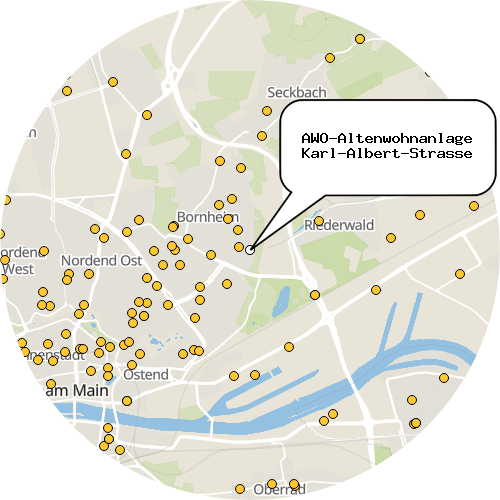 Kartenausschnitt für die Firma AWO-Altenwohnanlage Karl-Albert-Strasse