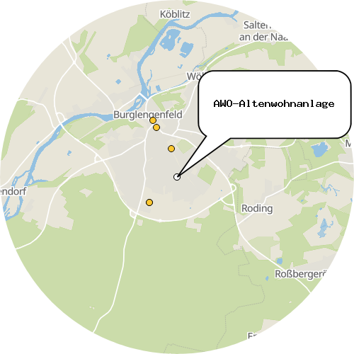 Kartenausschnitt für die Firma AWO-Altenwohnanlage