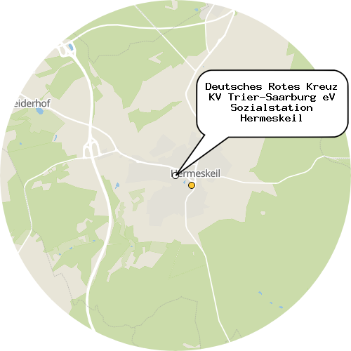 Kartenausschnitt für die Firma Deutsches Rotes Kreuz KV Trier-Saarburg eV Sozialstation Hermeskeil