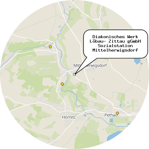 Kartenausschnitt für die Firma Diakonisches Werk Löbau- Zittau gGmbH Sozialstation Mittelherwigsdorf