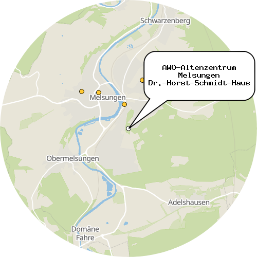 Kartenausschnitt für die Firma AWO-Altenzentrum Melsungen Dr.-Horst-Schmidt-Haus