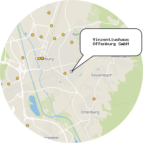 Kartenausschnitt für die Firma Vinzentiushaus Offenburg GmbH