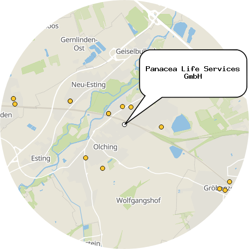Kartenausschnitt für die Firma Panacea Life Services GmbH