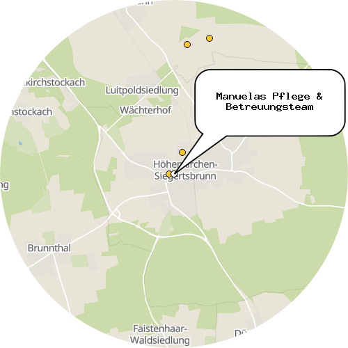 Kartenausschnitt für die Firma Manuelas Pflege & Betreuungsteam