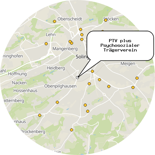 Kartenausschnitt für die Firma PTV plus Psychosozialer Trägerverein