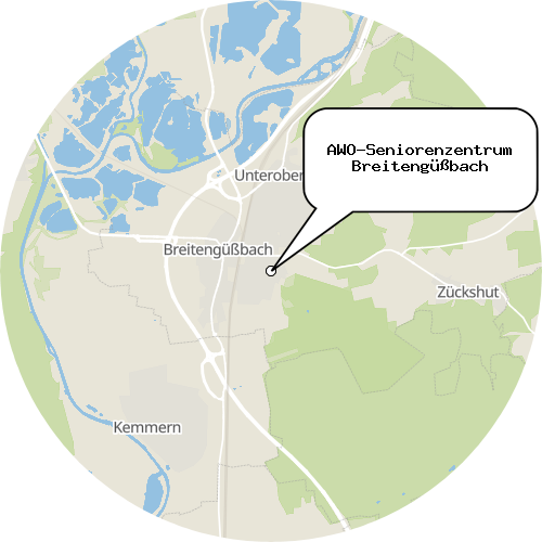 Kartenausschnitt für die Firma AWO-Seniorenzentrum Breitengüßbach