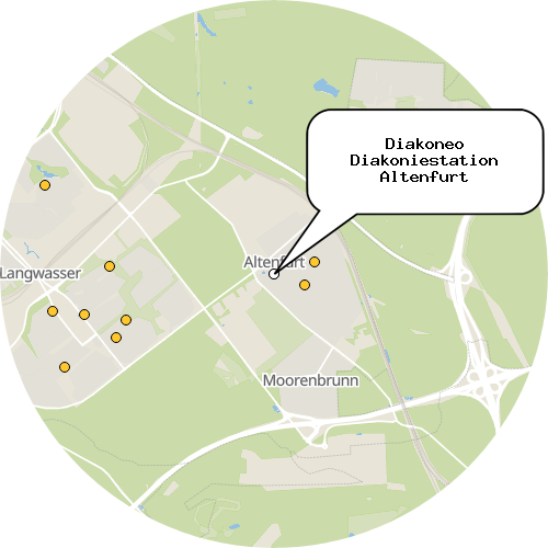 Kartenausschnitt für die Firma Diakoneo Diakoniestation Altenfurt