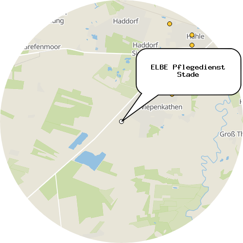 Kartenausschnitt für die Firma ELBE Pflegedienst Stade
