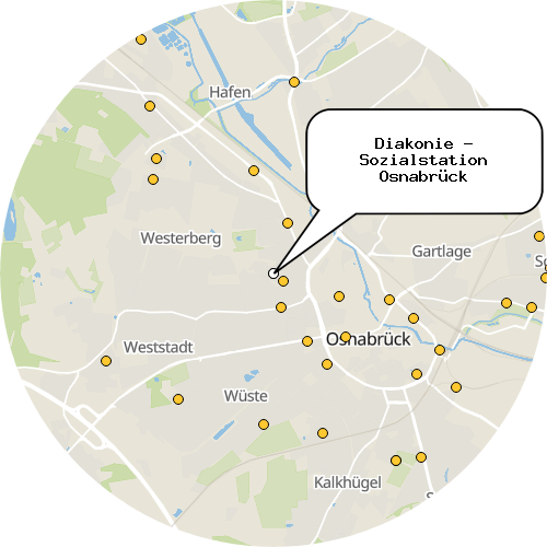 Kartenausschnitt für die Firma Diakonie - Sozialstation Osnabrück