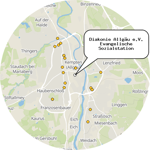Kartenausschnitt für die Firma Diakonie Allgäu e.V. Evangelische Sozialstation