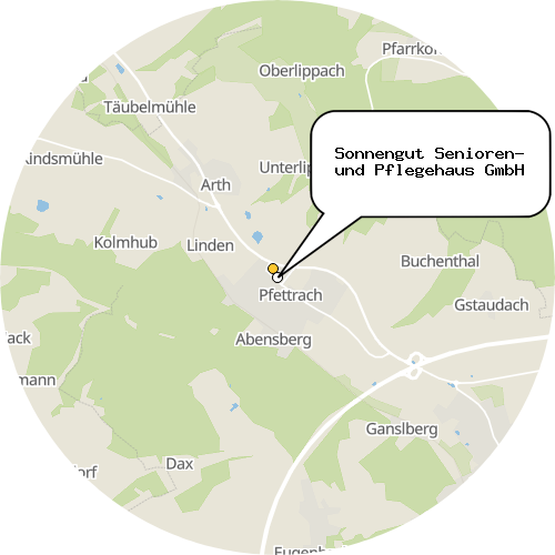 Kartenausschnitt für die Firma Sonnengut Senioren- und Pflegehaus GmbH