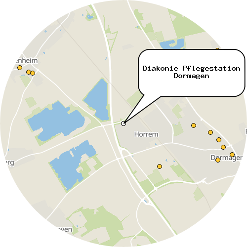 Kartenausschnitt für die Firma Diakonie Pflegestation Dormagen