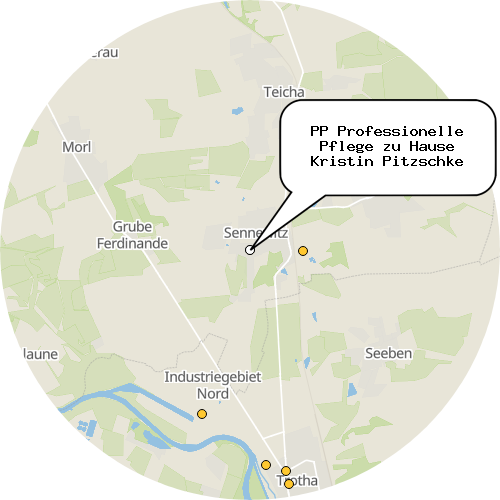 Kartenausschnitt für die Firma PP Professionelle Pflege zu Hause Kristin Pitzschke