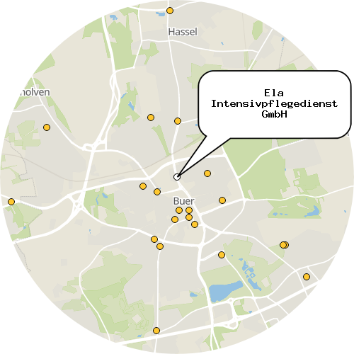 Kartenausschnitt für die Firma Ela Intensivpflegedienst GmbH