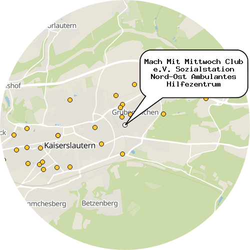 Kartenausschnitt für die Firma Mach Mit Mittwoch Club e.V. Sozialstation Nord-Ost Ambulantes Hilfezentrum