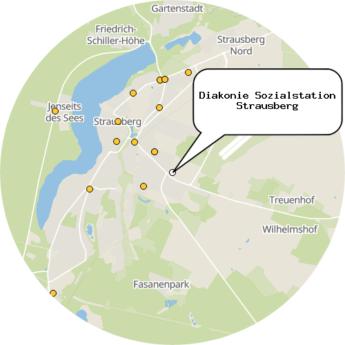 Kartenausschnitt für die Firma Diakonie Sozialstation Strausberg