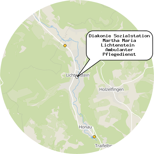 Kartenausschnitt für die Firma Diakonie Sozialstation Martha Maria Lichtenstein  Ambulanter Pflegedienst