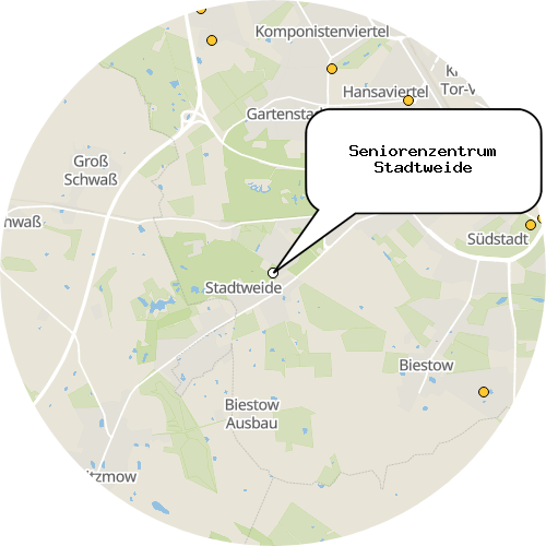 Kartenausschnitt für die Firma Seniorenzentrum Stadtweide
