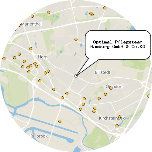 Kartenausschnitt für die Firma Optimal Pflegeteam Hamburg GmbH & Co.KG