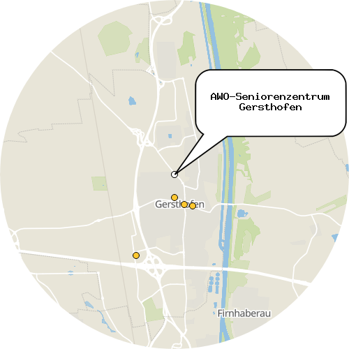 Kartenausschnitt für die Firma AWO-Seniorenzentrum Gersthofen