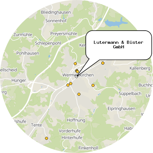 Kartenausschnitt für die Firma Lutermann & Bister GmbH