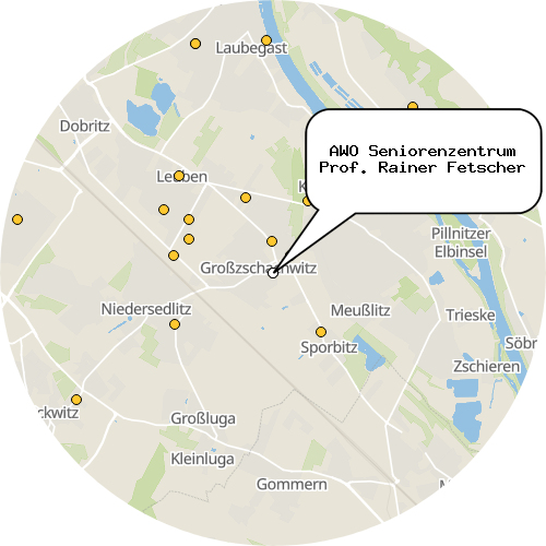 Kartenausschnitt für die Firma AWO Seniorenzentrum Prof. Rainer Fetscher